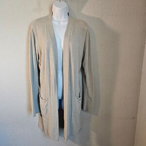 Barefoot Dreams chozy chic lite sand long sleeve cardigan tie back relax office